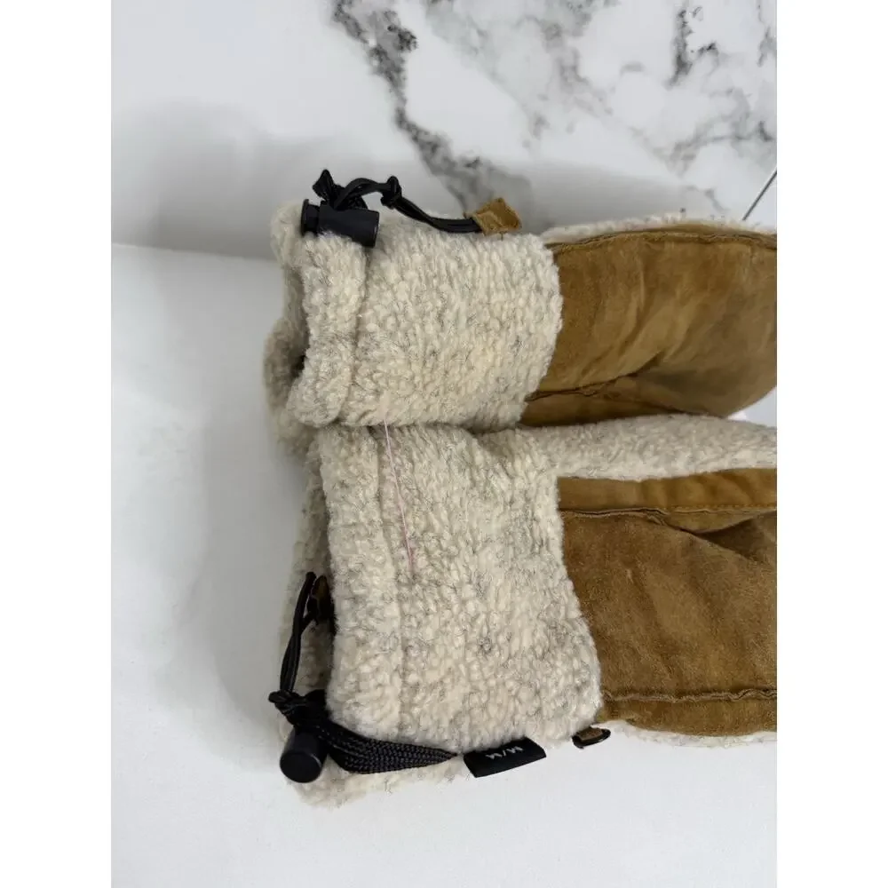 Auclair Women's Suede SherpaMittens, Fingerless, Warm Insulated Sz M
